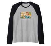 Pensé en la limpieza - Retro 1950s Funny Housewife Meme Camiseta Manga Raglan