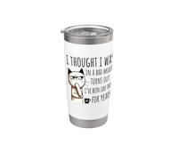 Pensé que estaba de mal humor - Funny Sarcastic Cat Vaso térmico de acero inoxidable de doble pared