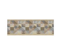 PENSIERI DELICATI Alfombra de 52 x 100 cm, Fabricada en algodón y PVC, Fabricada en Italia, Alfombra Lavable en Lavadora a 40 °, fantasía de triángulos