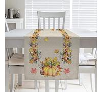 PENSIERI DELICATI, Camino de Mesa Moderno 50 x 145, Camino de Mesa 100% algodón Panamá, Centro de Mesa para Interior y Exterior, Impresión Digital de Alta resolución, Fantasía otoñal, Made in Italy