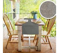 PENSIERI DELICATI Camino de Mesa Moderno Elegante, Runner Mesa 50x140 cm, en 100% Algodón Puro Reciclado Teñido de Hilo, Decoración Mesa para Interior y Exterior, Color Unico Atracita, Made in Italy