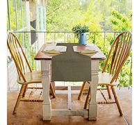 PENSIERI DELICATI Camino de Mesa Moderno Elegante, Runner Mesa 50x140 cm, en 100% Algodón Puro Reciclado Teñido de Hilo, Decoración Mesa para Interior y Exterior, Color Unico Tabaco, Made in Italy