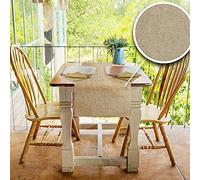 PENSIERI DELICATI Camino de Mesa Moderno Elegante, Runner Mesa 50x140 cm, en 100% Algodón Puro Reciclado Teñido de Hilo, Decoración Mesa para Interior y Exterior, Color Unico Beige, Made in Italy