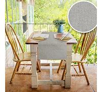 PENSIERI DELICATI Camino de Mesa Moderno Elegante, Runner Mesa 50x140 cm, en 100% Algodón Puro Reciclado Teñido de Hilo, Decoración Mesa para Interior y Exterior, Color Unico Gris, Made in Italy
