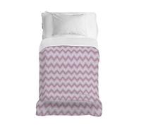 PENSIERI DELICATI Colcha 170 x 280 cm, Solo 100% Algodón Pique, Ideal como Decoración, Manta Guardar Cama Individual, Fantasía Zigzag Rosa 100% Made in Italy