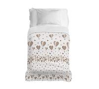 PENSIERI DELICATI Colcha 220 x 280 cm, Solo 100% Algodón Pique, Ideal como Decoración, Manta Guardar Solo Maxi, Fantasía Globo Aerostático Beige 100% Made in Italy