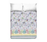 PENSIERI DELICATI Colcha 220 x 280 cm, Solo 100% Algodón Pique, Ideal como Decoración, Manta Guardar Solo Maxi, Fantasía Barriletes Gris 100% Made in Italy