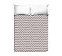 PENSIERI DELICATI Colcha 260 x 280 cm, Solo 100% Algodón Pique, Ideal como Decoración, Manta Guardar Cama Doble, Fantasía Zigzag Beige 100% Made in Italy