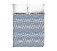 PENSIERI DELICATI Colcha 260 x 280 cm, Solo 100% Algodón Pique, Ideal como Decoración, Manta Guardar Cama Doble, Fantasía Espinoso Azure 100% Made in Italy