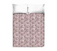 PENSIERI DELICATI Colcha 260 x 280 cm, Solo 100% Algodón Pique, Ideal como Decoración, Manta Guardar Cama Doble, Fantasía Tropical Rosa 100% Made in Italy