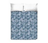 PENSIERI DELICATI Colcha 260 x 280 cm, Solo 100% Algodón Pique, Ideal como Decoración, Manta Guardar Cama Doble, Fantasía Tropical Octanio 100% Made in Italy