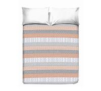 PENSIERI DELICATI Colcha 260 x 280 cm, Solo 100% Algodón Pique, Ideal como Decoración, Manta Guardar Cama Doble, Fantasía Azteca Naranja 100% Made in Italy