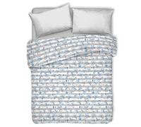 PENSIERI DELICATI Colcha para Cama de Matrimonio, 260 x 280 cm, Tela Individual 100% algodón Pique, Ideal como Toalla Decorativa, Manta para Salvar Camas de 2 plazas, fantasía Marina a Rayas Azules,