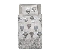 PENSIERI DELICATI Funda Nórdica Cama Individual 100% Algodón, 155x200cm y 1 Funda de Almohada 52x82cm, Made in Italy, Funda Nórdica Lavable a Máquina a 40°, Volando Beige