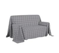 PENSIERI DELICATI Funda para sofá de 180 x 290 cm, Fabricada en Italia, 100% algodón Puro, diseño de tartán Gris, Ideal como Toalla Decorativa, salvadivas, Colcha de Verano (1 Plaza)