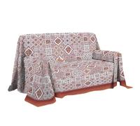 PENSIERI DELICATI Funda para sofá de 180 x 290 cm, Fabricada en Italia, 100% algodón Puro, diseño mayólica roja, Ideal como Tela Decorativa, salvadivas, Colcha de Verano (1 Plaza)