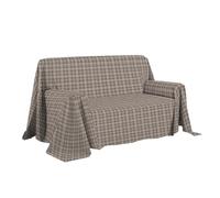 PENSIERI DELICATI Funda para sofá de 180 x 290 cm, Fabricada en Italia, 100% algodón Puro, Estampado tartán Beige, Ideal como Tela Decorativa, salvadivano o Colcha de Verano (1 Plaza)