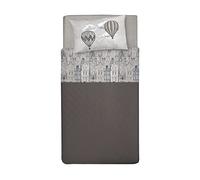 PENSIERI DELICATI Juego de Cama Individual 100% Algodón, 90x200 Que Incluye Sábana Bajera Debajo, Sábana Bajera Encima de Eso y 1 Funda de Almohada, Made in Italy, Volar Beige