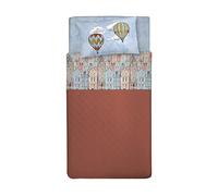 PENSIERI DELICATI Juego de Cama Individual MAX 100% Algodón,120x200 Que Incluye Sábana Bajera Debajo, Sábana Bajera Encima de Eso y 1 Funda de Almohada, Made in Italy, Volar Naranja