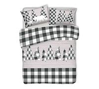 PENSIERI DELICATI Juego de Funda nórdica de Matrimonio 100% algodón, Completo con Funda de edredón de 250 x 200 cm y 2 Fundas de Almohada de 52 x 82 cm, Fabricado en Italia, Funda nórdica Lavable a