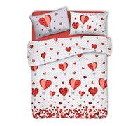 PENSIERI DELICATI Juego de Funda nórdica de Matrimonio 100% algodón, Completo con Funda de edredón de 250 x 200 cm y 2 Fundas de Almohada de 52 x 82 cm, Fabricado en Italia, Funda nórdica Lavable a