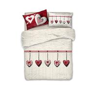 PENSIERI DELICATI Juego de Funda nórdica de Matrimonio 100% algodón, Completo con Funda de edredón de 250 x 200 cm y 2 Fundas de Almohada de 52 x 82 cm, Fabricado en Italia, Funda nórdica Lavable a