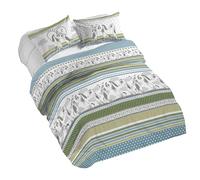 PENSIERI DELICATI Juego de funda nórdica de matrimonio 100% algodón, incluye funda de edredón de 250 x 200 cm y 2 fundas de almohada de 52 x 82 cm, fabricado en Italia, funda nórdica lavable a máquina