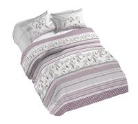 PENSIERI DELICATI Juego de funda nórdica de matrimonio 100% algodón, incluye funda de edredón de 250 x 200 cm y 2 fundas de almohada de 52 x 82 cm, fabricado en Italia, funda nórdica lavable a máquina