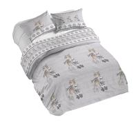 PENSIERI DELICATI Juego de funda nórdica de matrimonio 100% algodón, incluye funda de edredón de 250 x 200 cm y 2 fundas de almohada de 52 x 82 cm, fabricado en Italia, funda nórdica lavable a máquina