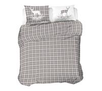 PENSIERI DELICATI Juego de Funda nórdica de Matrimonio de Franela, 100% algodón, Saco de 250 x 200 cm y Funda de Almohada de 52 x 82 cm, Fabricado en Italia, Funda nórdica Lavable a máquina a 40°,