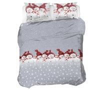 PENSIERI DELICATI Juego de Funda nórdica de Matrimonio de Franela, 100% algodón, Saco de 250 x 200 cm y Funda de Almohada de 52 x 82 cm, Fabricado en Italia, Funda nórdica Lavable a máquina a 40°,
