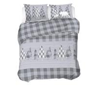 PENSIERI DELICATI Juego de Funda nórdica de Matrimonio de Franela, 100% algodón, Saco de 250 x 200 cm y Funda de Almohada de 52 x 82 cm, Fabricado en Italia, Funda nórdica Lavable a máquina a 40 °,