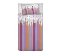 PENSIERI DELICATI Juego de Funda nórdica Individual 100% algodón, Incluye Funda de 155 x 200 cm y 1 Funda de Almohada de 52 x 82 cm, Fabricado en Italia, Funda nórdica Lavable a máquina a 40 °,