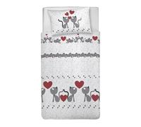 PENSIERI DELICATI Juego de Funda nórdica Individual 100% algodón, Incluye Funda de 155 x 200 cm y 1 Funda de Almohada de 52 x 82 cm, Fabricado en Italia, Funda nórdica Lavable a máquina a 40 °,