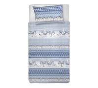 PENSIERI DELICATI Juego de Funda nórdica Individual 100% algodón, Incluye Funda de 155 x 200 cm y 1 Funda de Almohada de 52 x 82 cm, Fabricado en Italia, Funda nórdica Lavable a máquina a 40 °,