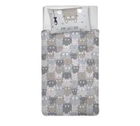 PENSIERI DELICATI Juego de Funda nórdica Individual 100% algodón, Incluye Funda nórdica de 1550 x 200 cm y 1 Funda de Almohada de 52 x 82 cm, Fabricado en Italia, Funda nórdica Lavable a máquina a 40