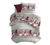 PENSIERI DELICATI Juego de Funda nórdica Individual de Franela, 100% algodón, Saco de 155 x 200 cm y Funda de Almohada de 52 x 82 cm, Fabricado en Italia, Funda nórdica Lavable a máquina a 40 °,