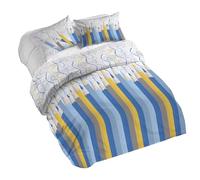PENSIERI DELICATI Juego de funda nórdica para cama de matrimonio 100% algodón, incluye funda de edredón de 250 x 200 cm y 2 fundas de almohada de 52 x 82 cm, fabricado en Italia, funda nórdica lavable