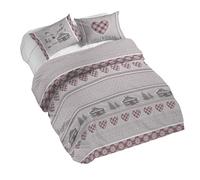 PENSIERI DELICATI Juego de funda nórdica para cama de matrimonio 100% algodón, incluye funda de edredón de 250 x 200 cm y 2 fundas de almohada de 52 x 82 cm, fabricado en Italia, funda nórdica lavable