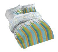 PENSIERI DELICATI Juego de funda nórdica para cama de matrimonio 100% algodón, incluye funda de edredón de 250 x 200 cm y 2 fundas de almohada de 52 x 82 cm, fabricado en Italia, funda nórdica lavable