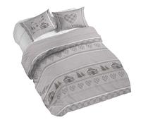 PENSIERI DELICATI Juego de funda nórdica para cama de matrimonio 100% algodón, incluye funda de edredón de 250 x 200 cm y 2 fundas de almohada de 52 x 82 cm, fabricado en Italia, funda nórdica lavable