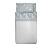 PENSIERI DELICATI Juego de sábanas de 1 Plaza y Media, Franela 100% algodón cálido y Suave, Juego de sábanas de 120 x 200 cm, Incluye sábana Bajera, encimera y 1 Funda de Almohada, Made in Italy,