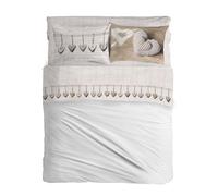 PENSIERI DELICATI Juego de sábanas de Matrimonio, Franela 100% algodón cálido y Suave, 2 plazas, 180 x 200 cm, Incluye sábana Bajera, encimera y 2 Fundas de Almohada, Made in Italy, corazón Colgante,