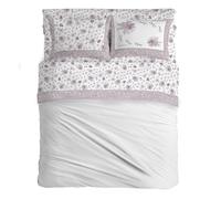 PENSIERI DELICATI Juego de sábanas matrimonial, Franela 100% algodón cálido y Suave, 2 plazas, 180 x 200 cm, Incluye sábana Bajera, encimera y 2 Fundas de Almohada, Made in Italy, Plaza 8284 Rosa