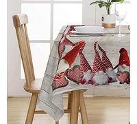 PENSIERI DELICATI, Mantel 145 x 250 cm, Mantel 100% algodón Panamá para 12 Personas, Impresión Digital de Alta resolución, Gnomos de fantasía, Mantel Rectangular, Made in Italy