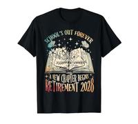 Pensionamento 2028 La scuola è finita per Sempre Divertente Camiseta gráfica económica, Hombre, Negro, XL