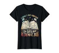 Pensionamento 2028 La scuola è finita per Sempre Divertente Camiseta gráfica económica, Mujer, Negro, L