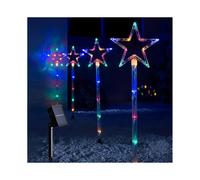 (pentacle)Set Of 4 Led Stake Garden Lights - 40 Led Pathway Decoration Garden Lawn Patio - Festive Xmas Glow Christmas Decoration