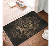 Pentáculo De La Bruja Oculta Wicca De La Diosa De La Triple Luna Tapete para Puerta Duradero Felpudo De Bienvenida Fácil De Limpiar Felpudo De Entrada para Cocina Jardín Trasera Delantera 40X60 Cm