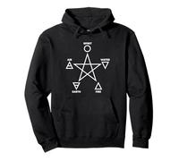 Pentáculo Elemental Símbolos Geometría Sagrada Diseño Sudadera con Capucha